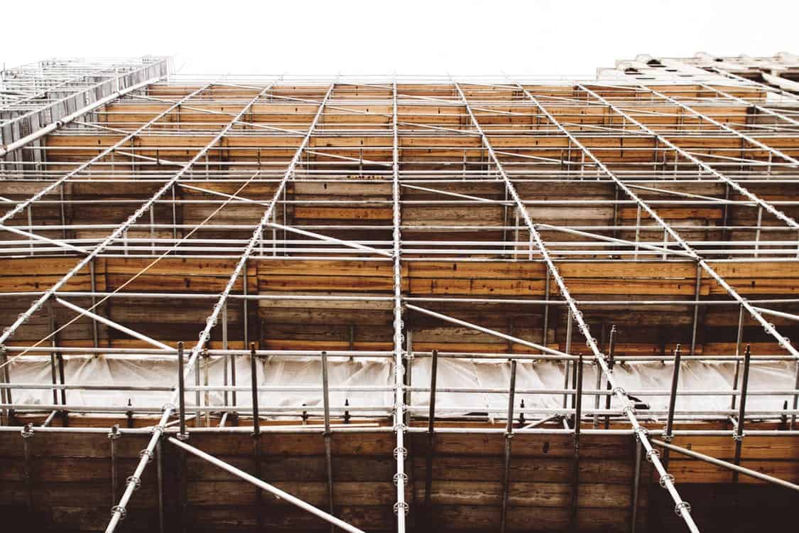 scaffolding at a construction site