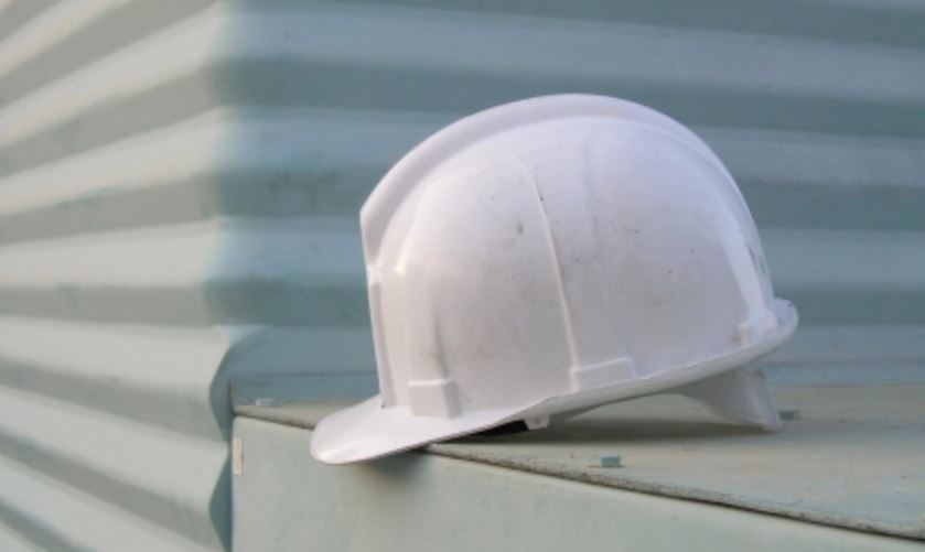 a white hard hat
