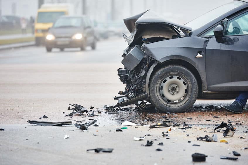 damaged car after a car accident