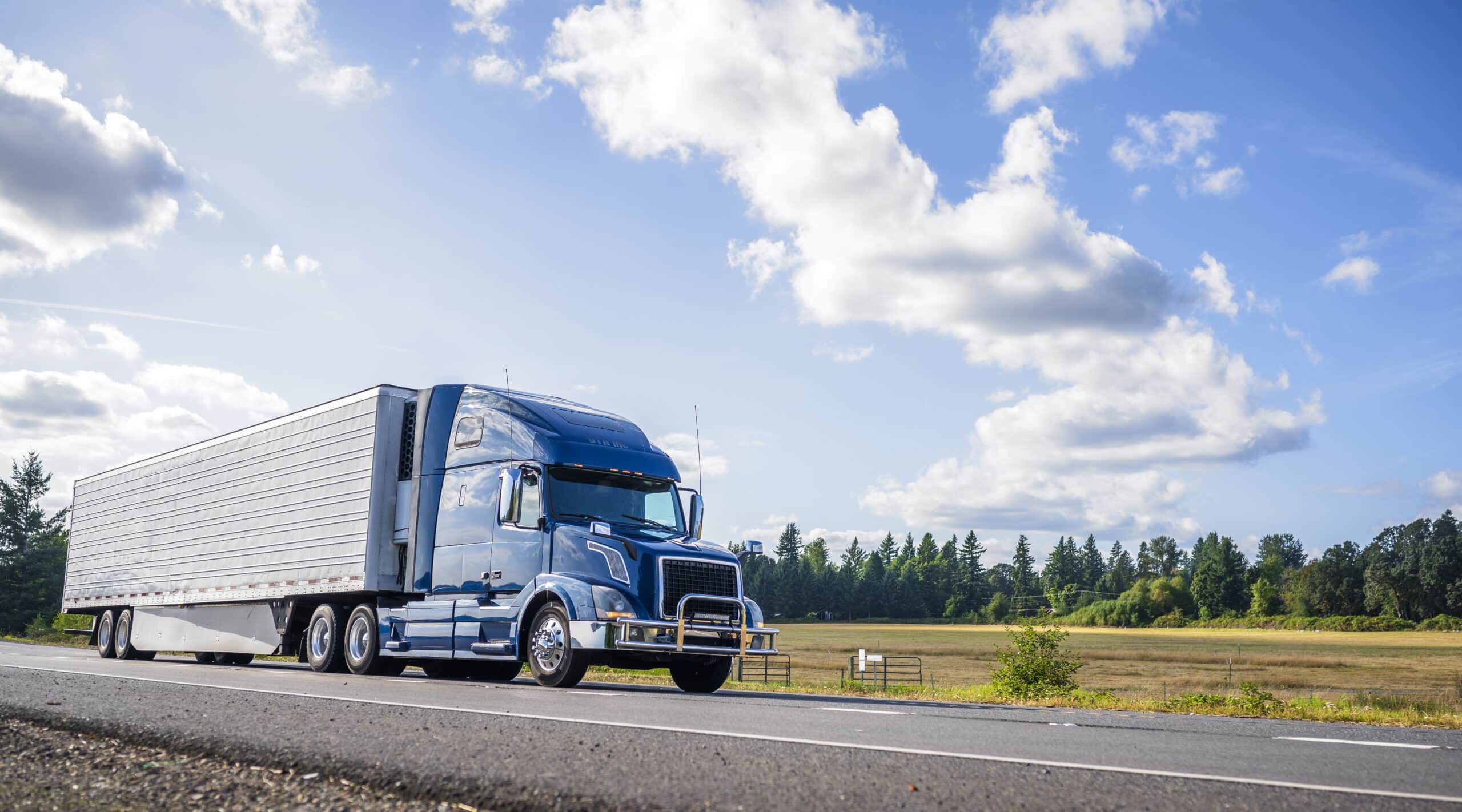 semi truck driving on highway