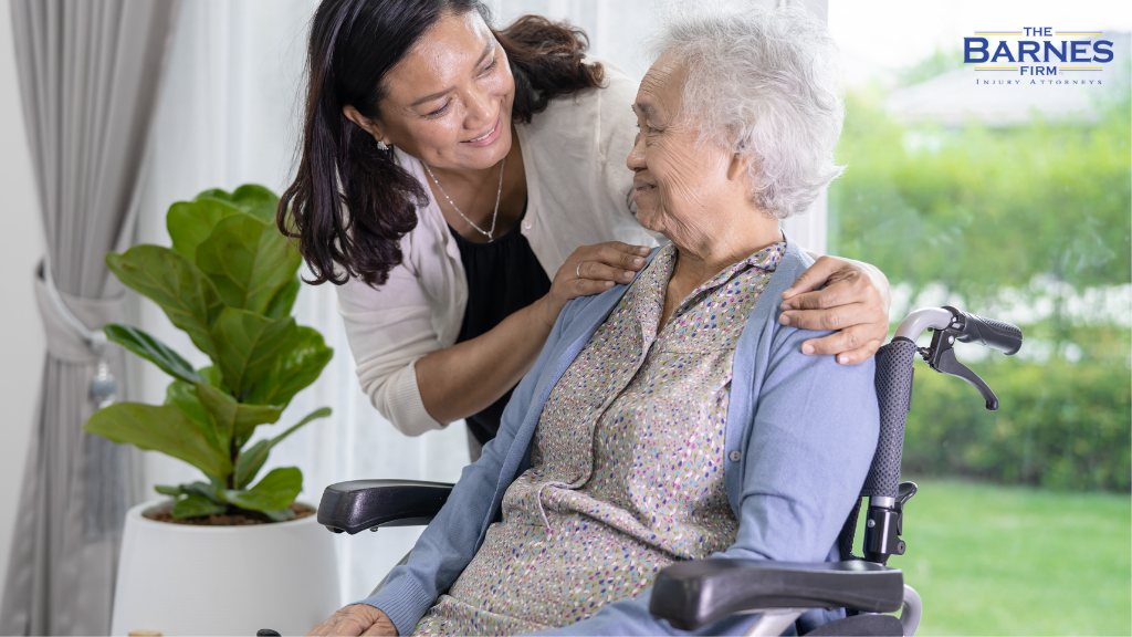 Image of a Caregiver Helping an Asian Elderly Old Lady Woman