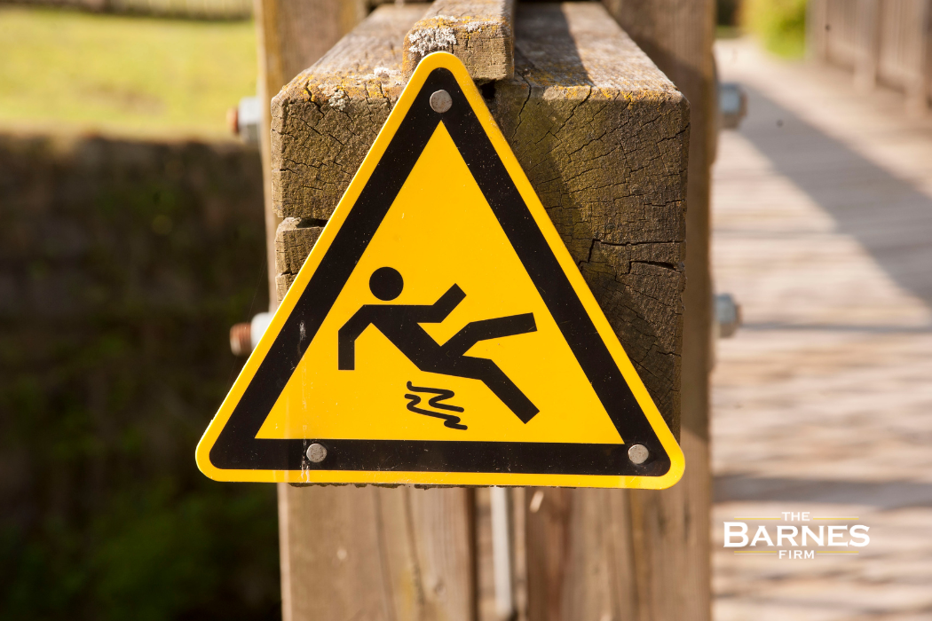 slip and fall caution sign on long island