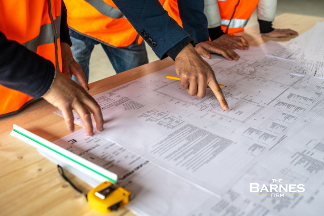 construction workers reviewing plans